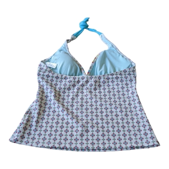 Athleta teal paisley halter Tankini top size Small,EUC Athleisure Beach - Picture 3 of 5